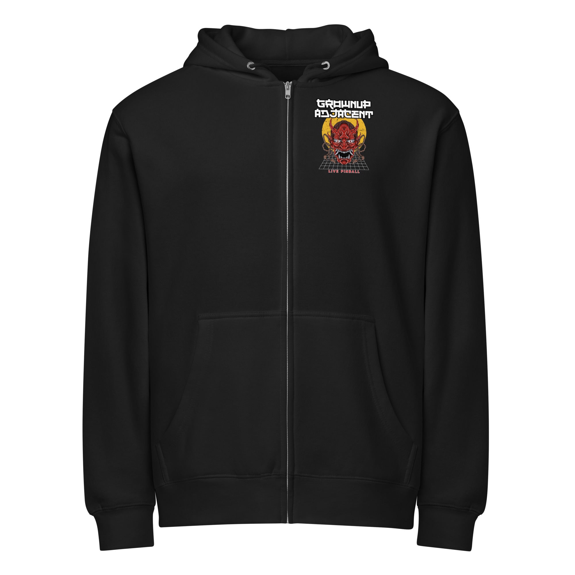 Premium full zip hoodie Devil – Grownup Adjacent Pinball